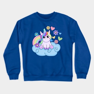 Rainbow and Hearts Unicorn Art Crewneck Sweatshirt
